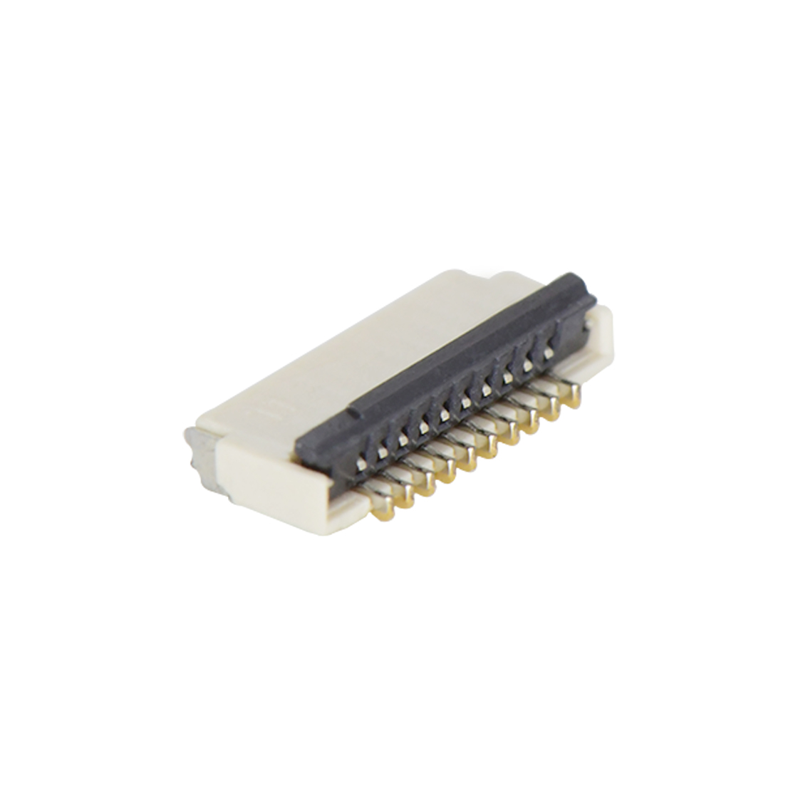 F0501 FPC FFC连接器Pitch 0.50mm 90°H1.00mm 卧贴双面接后掀盖 SMT型FPC 10Pin本色 镀半金接触点及焊接脚点1u，镍底35-60u.